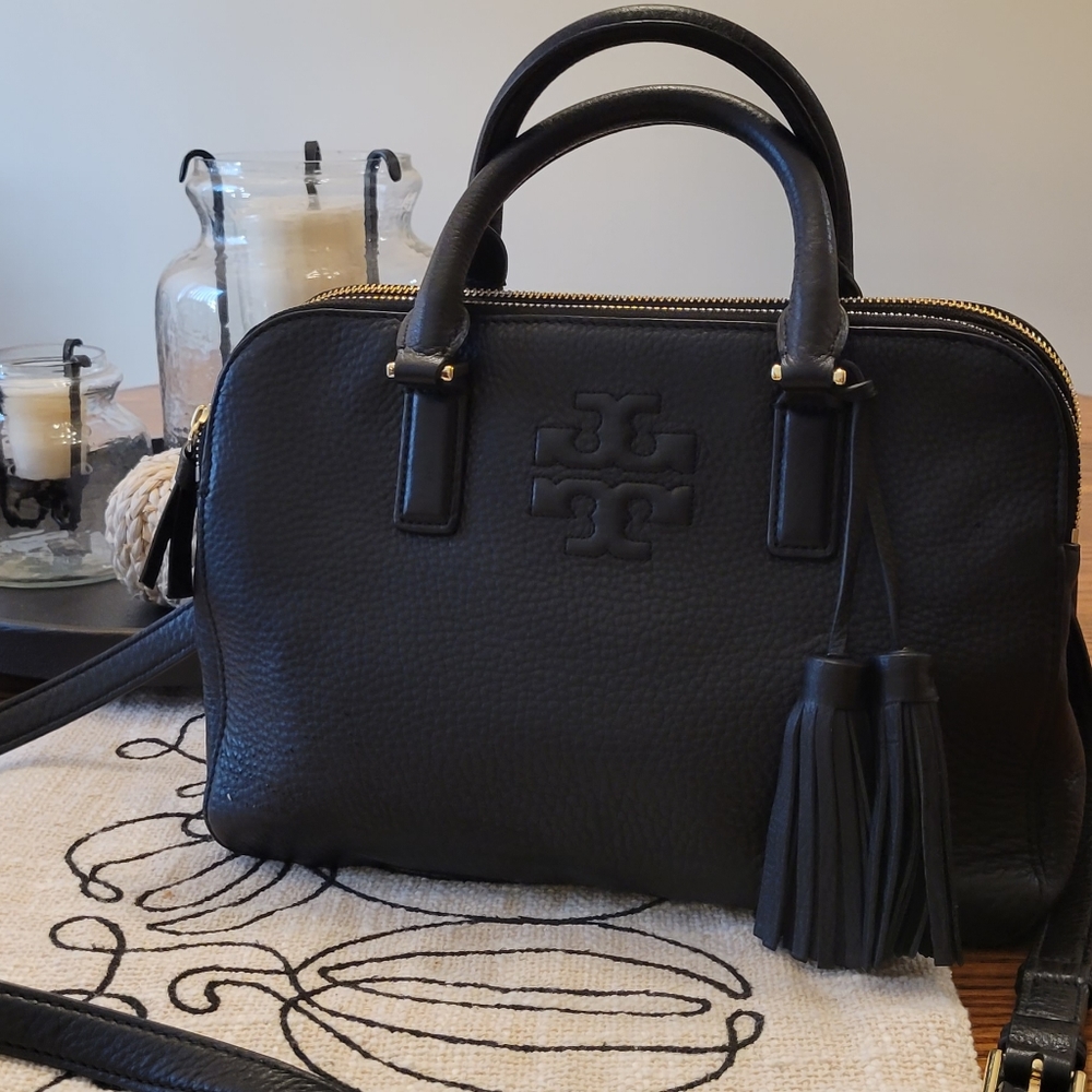 Tory Burch Thea Double-Zip Satchel/Crossbody black